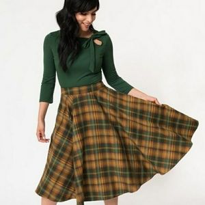 Plaid tartan circle skirt
